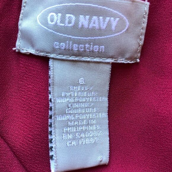 Old Navy collection sun dress Midi sleeveless cranberry v neck lined Size 6 - Picture 3 of 7
